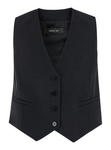Vest With Buttons In Wool Blend Stretch Woman - Federica Tosi - Modalova