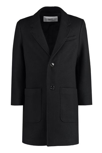 Single-breasted Wool Coat - Ami Alexandre Mattiussi - Modalova