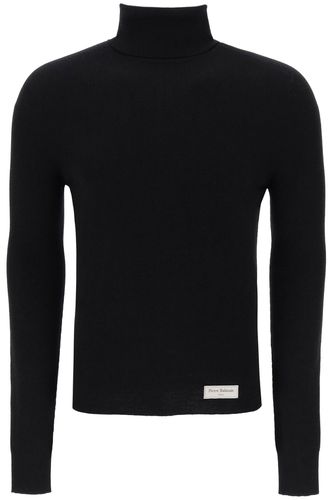 Turtleneck Sweatear In Merino Wool - Balmain - Modalova