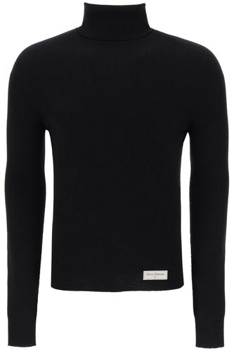 Turtleneck Sweater In Merino Wool - Balmain - Modalova