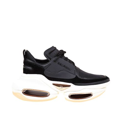 Balmain Leather And Fabric Sneakers - Balmain - Modalova