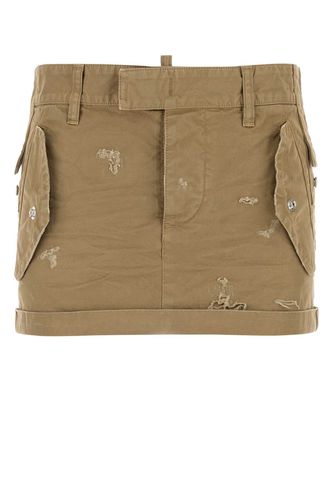 Dsquared2 Khaki Canvas Mini Skirt - Dsquared2 - Modalova