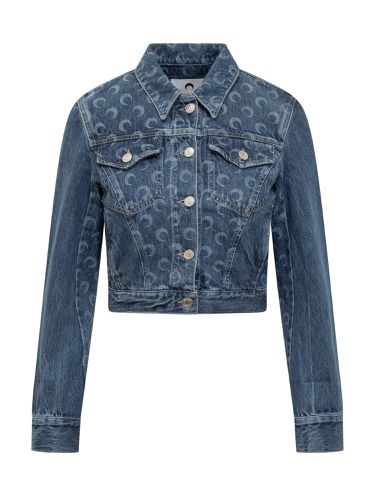 Marine Serre Denim Boxy Jacket - Marine Serre - Modalova