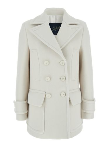 Double-breasted Coat With Notched Revers In Virgin Wool Woman - The Seafarer - Modalova