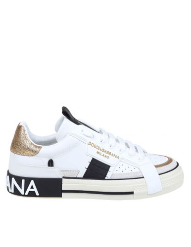 Custom 2.zero Sneakers In White Leather - Dolce & Gabbana - Modalova