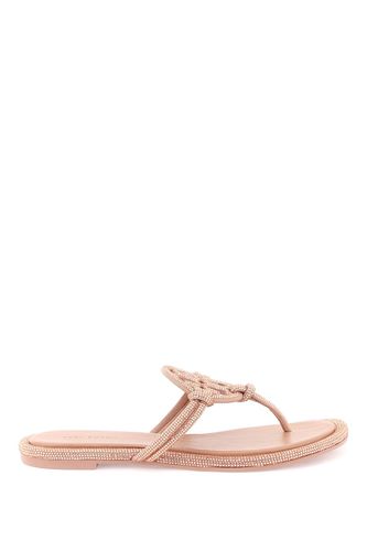 Pavé Leather Thong Sandals - Tory Burch - Modalova