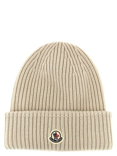 Moncler Logo Patch Beanie - Moncler - Modalova