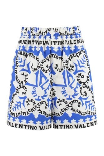 Printed Cotton Bermuda Shorts - Valentino - Modalova