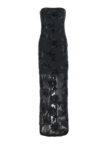 Albertina Long Strapless Dress With All-over Floral Embroidery In Tech Fabric Stretch Woman - Rotate by Birger Christensen - Modalova