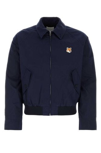Navy Blue Cotton Blend Jacket - Maison Kitsuné - Modalova