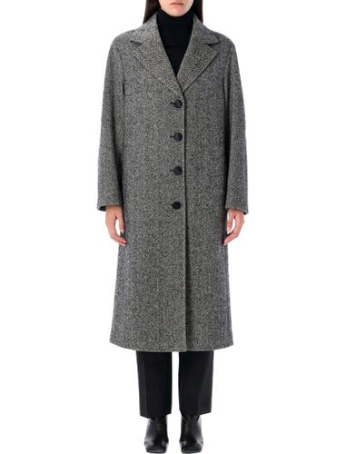 Single-breasted Herringbone Wool Coat - Dolce & Gabbana - Modalova