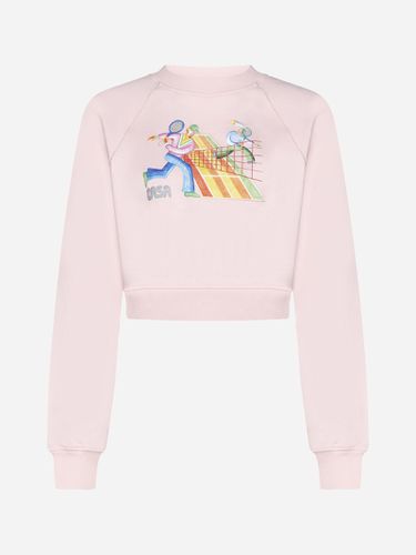 Cotton Cropped Sweatshirt - Casablanca - Modalova