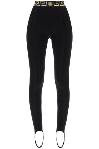 Leggings With Stirrup And Greek Band - Versace - Modalova