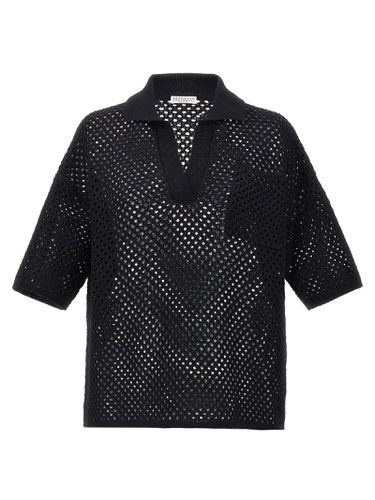 Openwork Fabric Polo Shirt - Brunello Cucinelli - Modalova