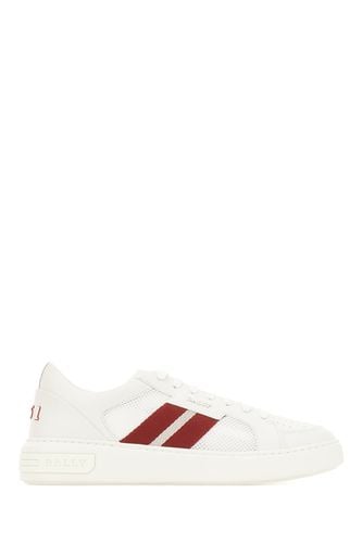 White Leather And Mesh Sneakers - Bally - Modalova