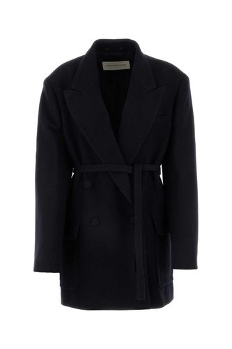 Midnight Blue Wool Blend Bless Coat - Dries Van Noten - Modalova