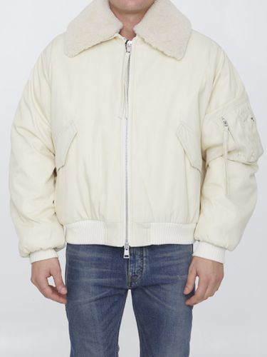 Shearling Collar Bomber Jacket - Ami Alexandre Mattiussi - Modalova