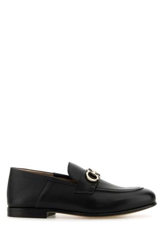 Ferragamo Black Leather Gin Loafers - Ferragamo - Modalova