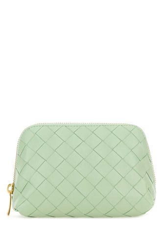 Mint Green Leather Beauty Case - Bottega Veneta - Modalova