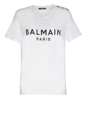 Organic Cotton T-shirt With Logo Woman - Balmain - Modalova