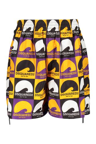 Printed Techno Fabric Bermuda-shorts - Dsquared2 - Modalova