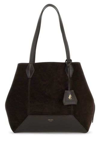 Dark Brown Suede Diamond Shopping Bag - Jimmy Choo - Modalova