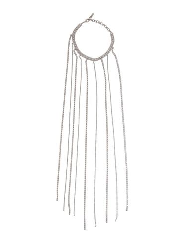 Silver-colored Necklace With All-over Applied Glass Crystals And Adjustable Clasp In Brass Woman - Silvia Gnecchi - Modalova