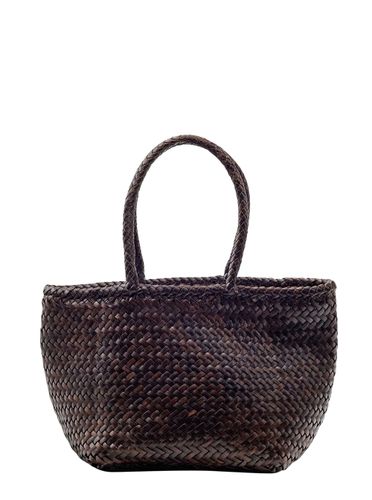 Grace Black Shoulder Bag With Two Top Handles And Interwoven Design In Leather Woman - Dragon Diffusion - Modalova