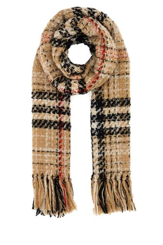 Embroidered Tweed Blend Scarf - Burberry - Modalova