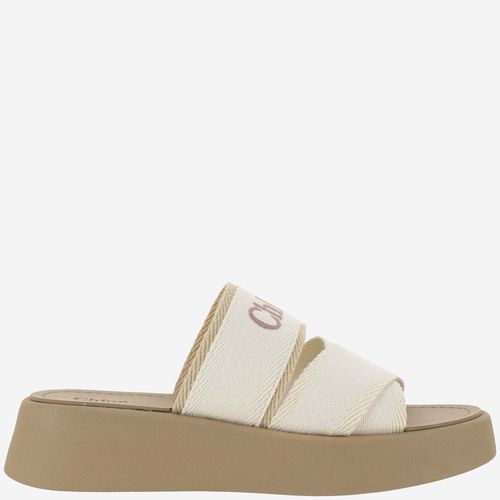 Chloé Canvas Sandals With Logo - Chloé - Modalova