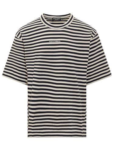 Striped Logo T-shirt - Dolce & Gabbana - Modalova