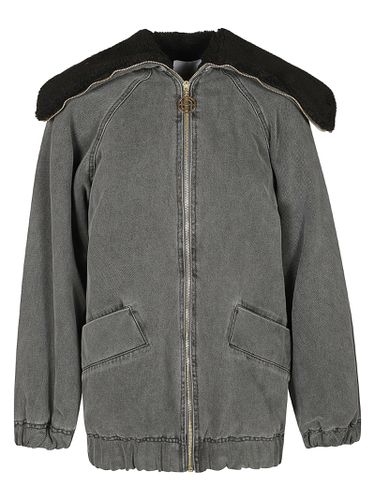 Oversize Denim Shearling Bomber - Patou - Modalova