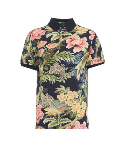 Allover Floral Printed Short-sleeved Polo Shirt - Etro - Modalova