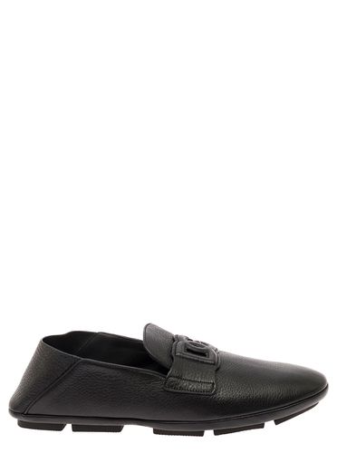 Driver Loafers With Dg Logo In Leather Man - Dolce & Gabbana - Modalova