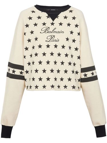 Signature-logo Organic-cotton Sweatshirt - Balmain - Modalova