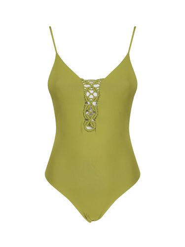 One-piece Swimsuit With Braiding - Fisico - Cristina Ferrari - Modalova