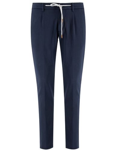 Navy Cotton Blend Chino Trousers - Eleventy - Modalova