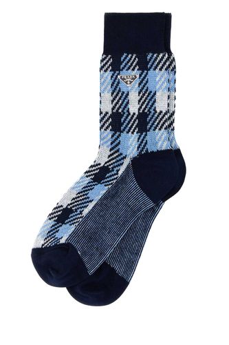 Embroidered Stretch Cotton Socks - Prada - Modalova