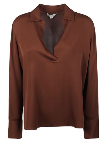 V-neck Long-sleeved Polo Shirt - Vince - Modalova