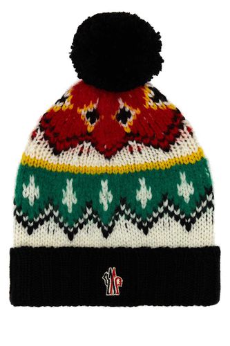Embroidered Wool Blend Beanie Hat - Moncler Grenoble - Modalova