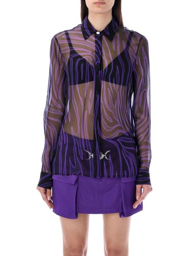 Versace Zebra Sheer Silk Shirt - Versace - Modalova