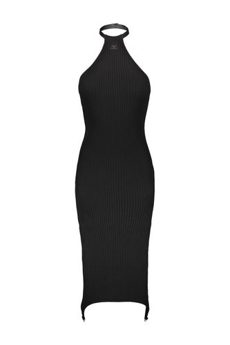 Rib Knit Suspenders Dress In Black - Courrèges - Modalova