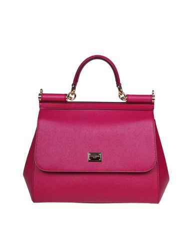 Medium Sicily Bag In Dauphine Leather - Dolce & Gabbana - Modalova
