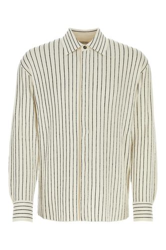 Embroidered Stretch Linen Blend Shirt - Bottega Veneta - Modalova