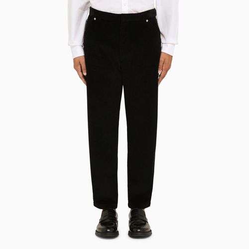 Prada Black Cropped Cotton Trousers - Prada - Modalova