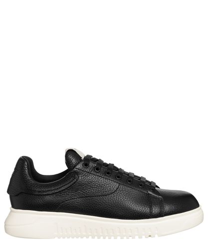 Emporio Armani Leather Sneakers - Emporio Armani - Modalova