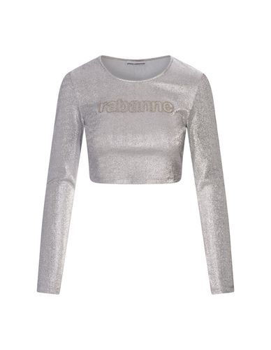 Long-sleeved Crop Top With Logo - Paco Rabanne - Modalova