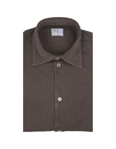 Fedeli Shirt In Brown Cotton Piqué - Fedeli - Modalova