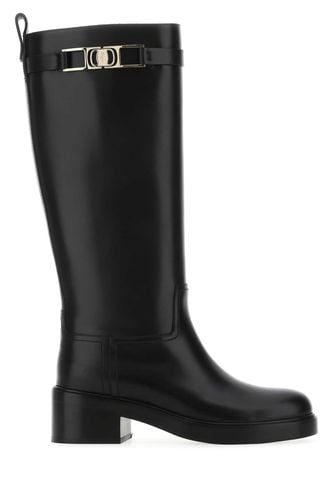 Black Leather Rosalie Boots - Ferragamo - Modalova