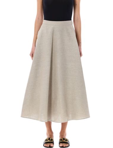 Valentino Garavani Linen Midi Skirt - Valentino Garavani - Modalova